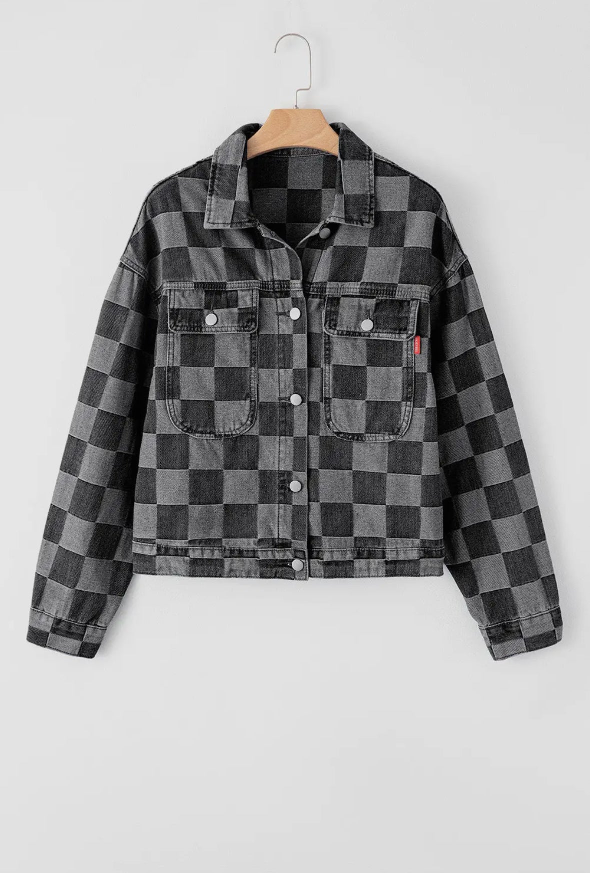 Checkered Denim Jacket   *PRESALE*